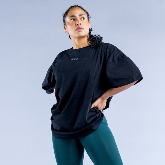 Sudaderas Dfyne Luxe Revive Oversized T Mujer Negros | GOUK30925