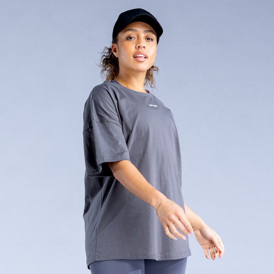 Sudaderas Dfyne Luxe Revive Oversized T Mujer Grises Oscuro | KRSO46729