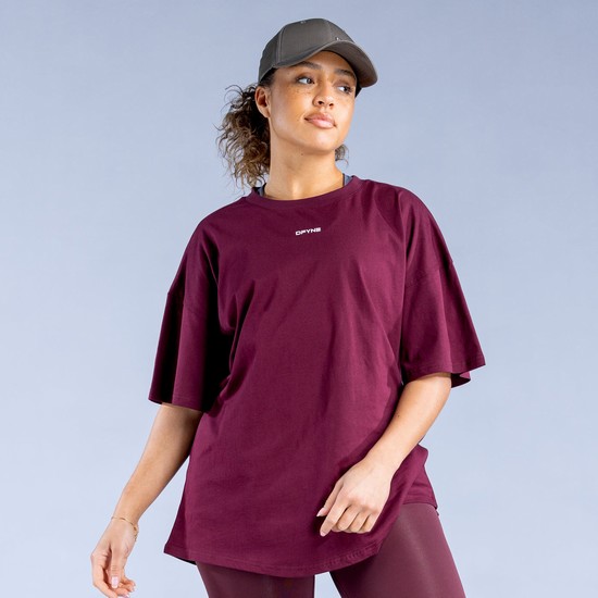 Sudaderas Dfyne Luxe Revive Oversized T Mujer Vino | THCP53826